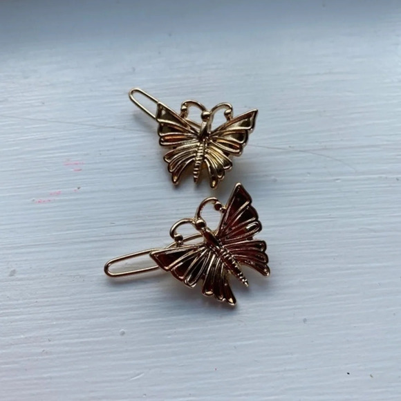 Anthropologie Gold Mini Hair Clips - Picture 2 of 4